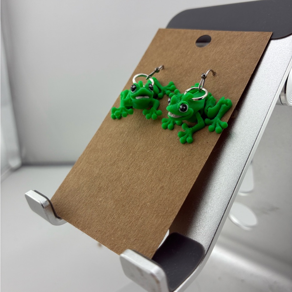 Green Frog Kids Earrings